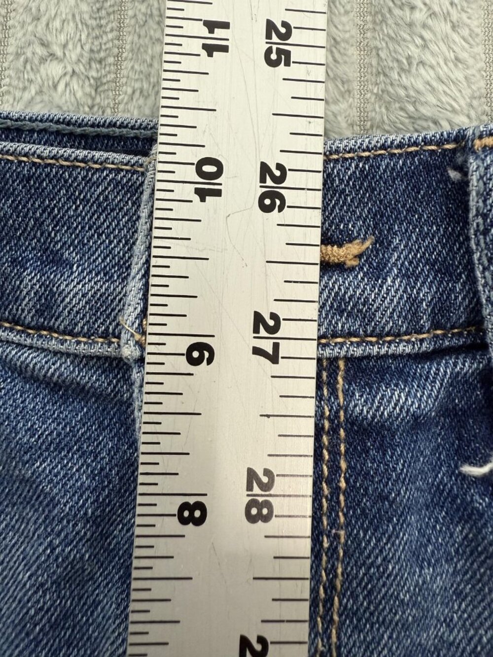 Hollister High Rise Short-Short Stretch Denim Jean Shorts Juniors 5 Blue Cutoff - Picture 7 of 11